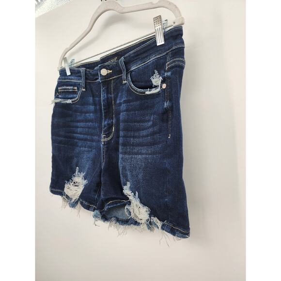 Judy Blue High Waist Mild Destroy Cut Offs Mid Lengths Shorts Size XL - Picture 4 of 5